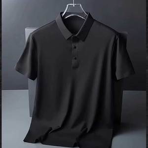 Chemise Homme 100% Coton Couleur Unie Manches Courtes Coupe Droite Tricotée Style Décontracté Col Vert Logo Avant Anti-Rétrécissement - Product Image 2
