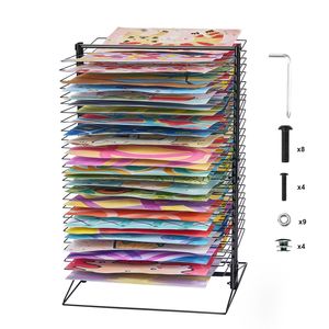 Stendibiancheria Moderno in Acciaio al Carbonio con 50 Ripiani Rimovibili, 20 x 17 x 30 Pollici, Base Stabile - Product Image 1