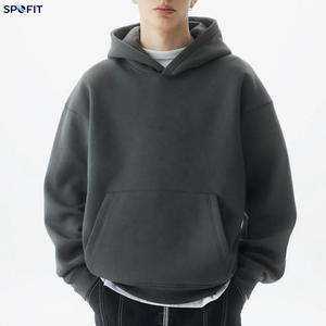 เสื้อฮู้ดดี้โอเวอร์ไซส์ ยูนิเซ็กส์ ทรงหลวม ไหล่ตก ผ้าหนา สตรีทแวร์ สำหรับฤดูหนาว 500gsm รับผลิตแบบ OEM ตามสั่ง - Product Image 4