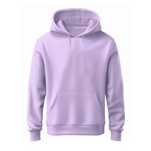 เสื้อฮู้ดผู้ชายสีน้ำเงิน ทรงปกติ สีพื้น ผ้าเฟรนช์เทอร์รี่ และผ้าฝ้าย 100% เสื้อฮู้ดลำลองมีกระเป๋าหน้า เหมาะสำหรับใส่ในฤดูใบไม้ร่วง - Product Image 2