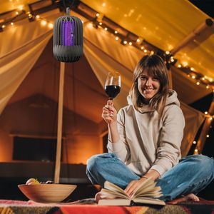 Lámpara Antimosquitos Eléctrica Portátil Recargable Tipo C de 900V de Alto Voltaje, Trampa para Insectos de Interior Inalámbrica con Función para Colgar - Product Image 2