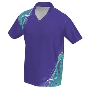 เสื้อโปโลสีน้ำเงินกรมท่า สีเขียวอมฟ้า สีเหลือง สำหรับกีฬา แบบสั่งทำพิเศษ ผู้ผลิตเสื้อทีมคริกเก็ต เสื้อฟุตบอล โพลีเอสเตอร์ 100% - Product Image 5