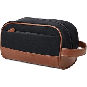 Trousse de Toilette en Toile Noire Résistante à l'Eau, Organisateur de Voyage pour Articles de Toilette et Accessoires Masculins, Idée Cadeau Parfaite - Product Image 1