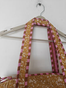 Petit sac de voyage unisexe à rayures imprimées, sac de voyage en coton matelassé, fermeture à glissière, doubles poignées, léger, 20-35L, sac de sport pour le week-end - Product Image 5