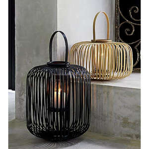 Lanternes Marocaines Avec Poignées En Corde Pilier Enduit Noir Bougeoirs Fêtes De Mariage Bougeoirs Éclaircissants Nouveau Style - Product Image 3