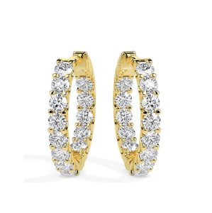 Pendientes de aro de moissanita de corte redondo de 0,80 quilates, regalo de aniversario y boda, joyería cristiana de lujo de oro amarillo macizo de 14 quilates para mujer - Product Image 1