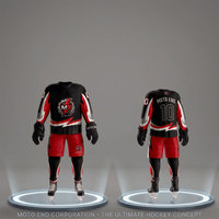 Set Jersey Hoki Es Moto End Corporation Unisex Sublimasi V-Neck Lengan Panjang Penyerap Keringat Dewasa Olahraga Musim Dingin Logo Kustom
