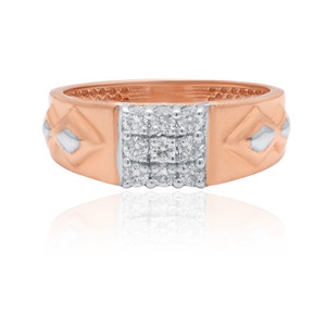 <b>Mens</b> 14kt Rose Gold Jewelry Wholesale Weight 3.360 gms Luxury Gents Finger <b>Ring</b> Collection For Corporate Gifting - Product Image 1