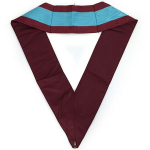 Collar de Oficial de la Francmasonería Real Arquitectónica, Bordado a Mano, de Alta Calidad, con Reglamento Inglés, Color Turquesa, para Coser en Lona - Product Image 3