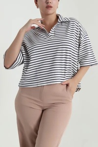 เสื้อยืดโอเวอร์ไซส์ Ever Glow Plus Size สำหรับผู้หญิง สีฟ้าอ่อน คอกลม แขนสั้น ผ้าโพลีเอสเตอร์/คอตตอน ทรงหลวม น้ำหนัก 340 กรัม - Product Image 5