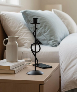 <b>Black</b> Metal Decorative Modern Candle Holders for Home Decor Wedding Party Table Centerpieces Fireplace Mantel <b>Candlestick</b> - Product Image 5