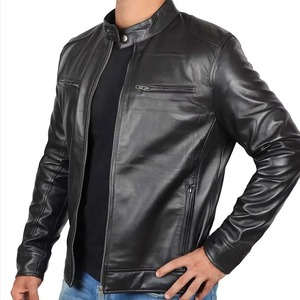 Hot Sale Cowhide Leather <b>Jacket</b> Soft Retro Zipper-Up Style Fully Customizable <b>Men's</b> Outerwear <b>jacket</b> for <b>men</b> - Product Image 3