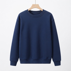 Sweat-shirt gris à col rond pour femme, manches longues, décontracté, en polaire, pull-over doux et léger, streetwear, vente en gros personnalisée - Product Image 3