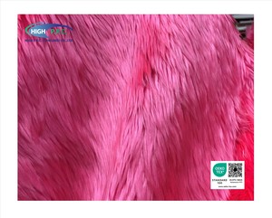 Fourrure synthétique à poils longs en peluche tricotée 30/35mm couleur rose pour tapis, jouets, vêtements, tissus et textiles de maison - Product Image 4
