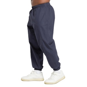 <b>Men's</b> <b>Navy</b> Blue Cotton <b>Jogger</b> Pants Elastic Waist Loose Fit Casual Plus Size Autumn Wear - Product Image 1