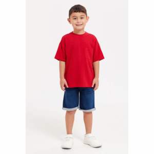 เสื้อยืดเด็กเนื้อผ้าหนา 220 กรัม ผ้าฝ้าย 100% แขนสั้นสั่งทำได้ คุณภาพสูง สีพื้น สตรีทแวร์ สำหรับเด็ก - Product Image 6