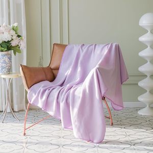 Lavender Polar Fleece Throw <b>Blanket</b> Solid Color Rectangular Folded Lightweight Soft <b>Warm</b> Home Use Four Seasons - Product Image 2