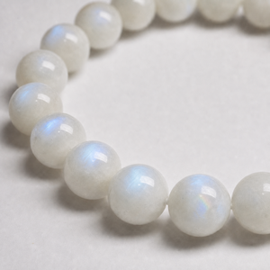 Bracelet extensible en pierre de lune naturelle 8 mm, perles de cristal, vente en gros - Product Image 3