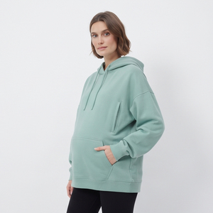 Sweat-shirts de grossesse et d'allaitement surdimensionnés pour femmes, 100% coton molletonné, pull ample pour femmes enceintes - Product Image 2