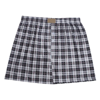 Boxer pour homme à carreaux petits marron-gris, coupe ample, décontracté, avec braguette boutonnée, respirant, taille élastique, pour commandes en gros