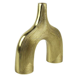 Vase à fleurs en aluminium doré fait à la main chef-d 'œuvre artisanal pour élever votre décoration intérieure élégance artisanale - Product Image 1