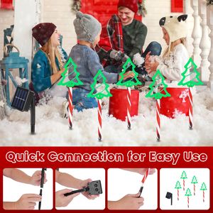 Paquete de 5 Luces de Navidad Impermeables IP44 para Exteriores, 8 Modos, Decoración Navideña para Jardín, Césped, Árbol de Navidad - Product Image 5