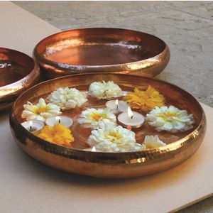 <b>Decorative</b> Metal Candle Bowl With Candle Placement For <b>Table</b> Centerpiece <b>Decoration</b> And Interior Styling Ideas - Product Image 6