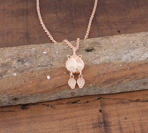 Collier pendentif en zircon CZ plaqué or rose, délicat et étincelant, pour femme, vente en gros, bijoux de mariage et de mariée - Product Image 1