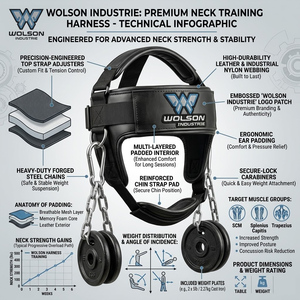 Arnés de Cabeza Ajustable de Neopreno Profesional de la Marca Wolson, Antideslizante, con Cierre de Gancho y Bucle para Ejercicios de Cuello - Product Image 4