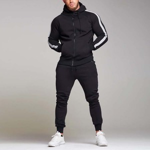 Survêtements streetwear surdimensionnés pour hommes avec logo personnalisé, ensemble sweat à capuche zippé et pantalon de jogging, ensemble de survêtement uni - Product Image 4