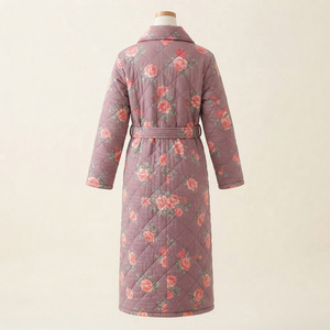 Robe en polaire matelassée écologique à manches longues avec ceinture et poches, douce et décontractée, pour homme, hiver - Product Image 3