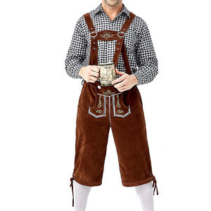 Lederhosen traditionnels allemands 100% cuir respirant, shorts de la Forêt-Noire pour hommes, bavarois, impression de logo personnalisée OEM, Oktoberfest pour hommes - Product Image 3