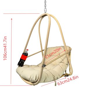 Fauteuil suspendu en rotin tressé pour intérieur/extérieur, chaise œuf suspendue avec une capacité de 350 lb, balançoires de patio - Product Image 3