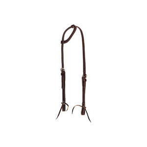 บังเหียนม้าหนังสีน้ำตาลพร้อมห่วงโลหะและรายละเอียดการเย็บ - Product Image 1