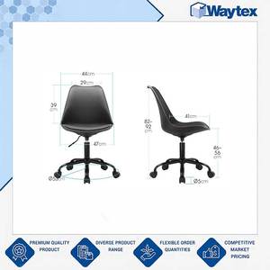 Chaise de bureau moderne LAKAR V2 noire de qualité standard en mousse haute densité, réglable en hauteur, pour la maison et le bureau - Product Image 6