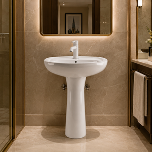 Évier en granit sur pied moderne Capri 12L, facile à nettoyer, pour hôpital, hôtel, centre commercial, bureau, salle de bain, appartement, villa, avec drain, garantie 5 ans - Product Image 2