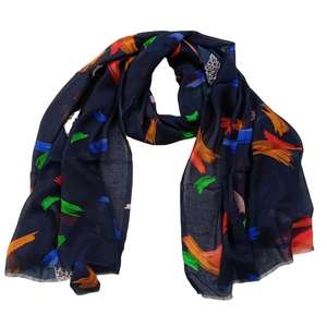 100% Modal coton aquarelle plume motif numérique imprimé longue enveloppe Style femmes écharpe exclusive Texture douce meilleur prix - Product Image 3