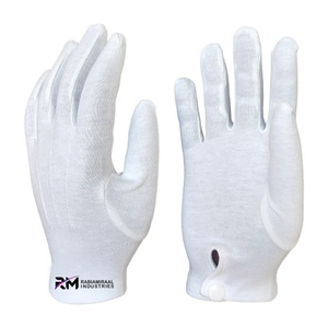 Gants de nettoyage professionnels RMI pour bijoux, respirants, avec manchette de sécurité, sans poudre, en polyester et coton blanc, pour le travail et les cérémonies - Product Image 4