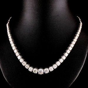 Collier en diamant, argent sterling 925, moissanite taille ronde, design élégant, bijoux fins, accessoire intemporel, fabriqué avec - Product Image 5
