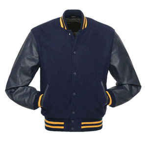 Chaqueta Varsity de Cuero Genuino a Bajo Precio, con Mangas Largas Transpirables, Chaqueta de Béisbol con Logotipo Bordado en Chenille - Product Image 4