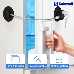 Safewell bon marché Offre Spéciale noir réfrigérateur ouverture câble de sécurité serrure de porte serrure à clé avec clés réfrigérateur congélateur serrure - Product Image 3
