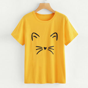 T-shirt décontracté pour femme, rouge, motif rat 2020, col rond, manches courtes, logo imprimé, tissu jersey respirant, pour le printemps et l'été - Product Image 4