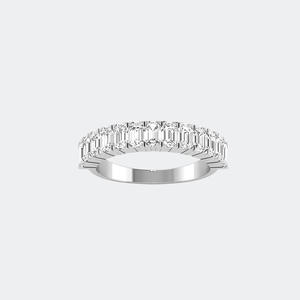 Anillo de media eternidad con barra de corte esmeralda de 1.30 quilates - Product Image 5