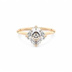Anillo de compromiso de diamante cultivado en laboratorio con corte radiante, engaste catedral, anillo solitario de oro, anillo nupcial minimalista, joyería fina para mujer - Product Image 3