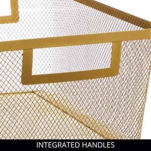 Panier de rangement en métal moderne et élégant, organisateur durable pour le salon - Product Image 4