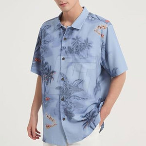 เสื้อเชิ้ตฮาวายแขนสั้นลายธรรมชาติสำหรับผู้ชาย สวมใส่สบายๆ เหมาะสำหรับไปเที่ยวทะเล วันหยุด ท่องเที่ยวกลางแจ้ง และรีสอร์ท - Product Image 3