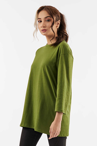T-shirt en coton surdimensionné personnalisé pour femme, coupe ample décontractée, col rond, grande taille, vente en gros - Product Image 5