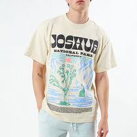 T-shirt imprimé graphique pour hommes en gros, col rond en coton doux, vêtements décontractés, design personnalisé, streetwear tendance