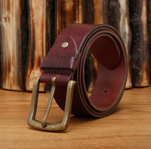 Ceinture en cuir véritable pour homme, sangle cloutée, boucle à ardillon classique, réglable, accessoire de taille formel et décontracté - Product Image 5