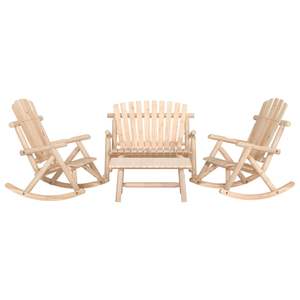 Set Lounge da Esterno in Legno Massello di Abete a 4 Pezzi - Arredamento Premium per Patio - Product Image 1